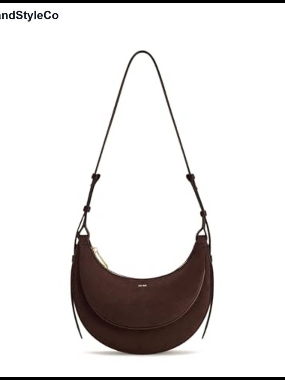 Faux Suede Crossbody Bag Gold Hardware Adjustable Strap